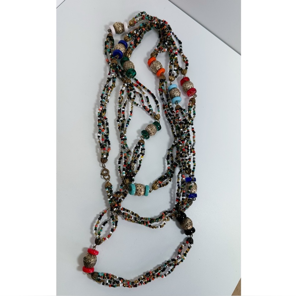Vintage multi-strand beaded necklace